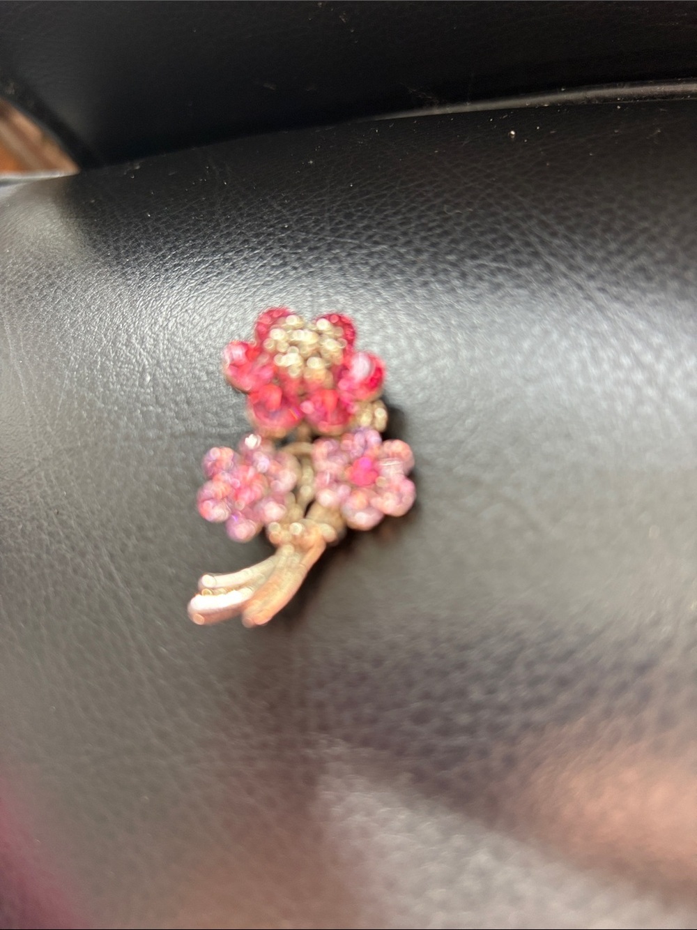 Vintage Pink And Purple Crystal Flower Brooch - Rare Find This Condition - Picture 6 of 6